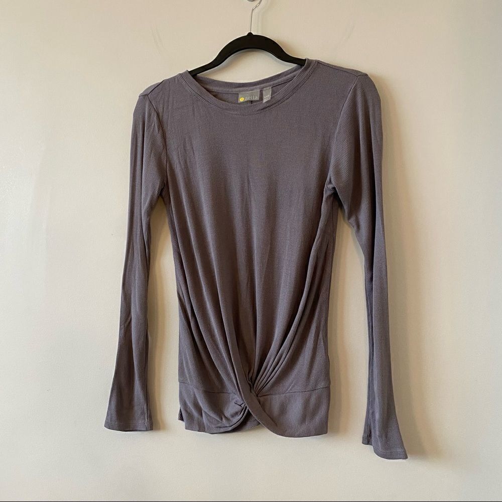 Zella-Lightweight Ribbed Knot Front Long Sleeve - Picture 3 of 8